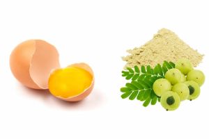 醋栗粉+雞蛋髮膜