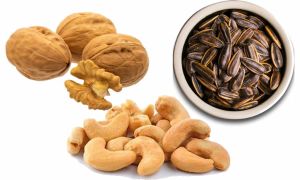 三種防止脱髮的堅果：核桃、腰果、葵花籽