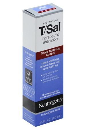 露得清Neutrogena  T / Sal治療洗髮水：水楊酸有助於去死皮和去除死皮細胞。這個配方中含有3%的水楊酸，可以長期去除死皮，讓新的、更健康的皮膚出現在頭皮表面。