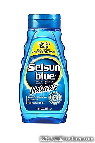 Selsun Blue 頭皮發癢乾燥洗髮水：如果你的頭皮又幹又癢，試試這種產品，它含有3%的水楊酸，這種成分可以幫助頭皮去死皮，減少頭皮剝落。為了獲得最大的效果，建議在淋浴前在乾燥的頭皮上按摩這款洗髮水，讓產品有機會鬆弛頭皮。